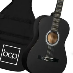 Black Acoustic Guitar with Padded Gig Bag